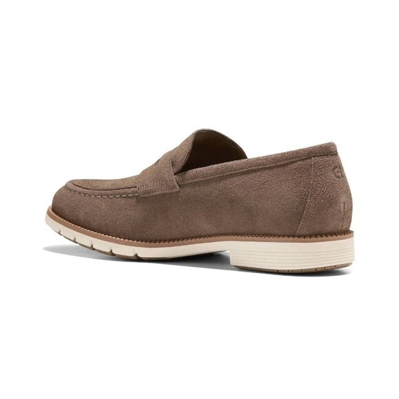 Cole Haan Mens Truffle Brown Leather Suede Penny Loafers Size 9 C41635